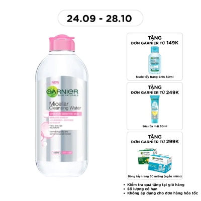 GARNIER Nước Làm Sạch & Tẩy Trang Garnier Micellar Cleansing Water Cho Da Nhạy Cảm 400ml image