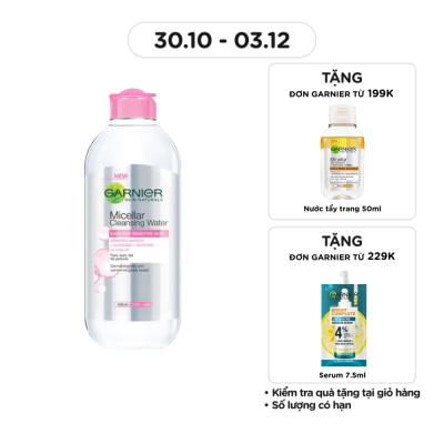 GARNIER Nước Làm Sạch & Tẩy Trang Garnier Micellar Cleansing Water Cho Da Nhạy Cảm 400ml