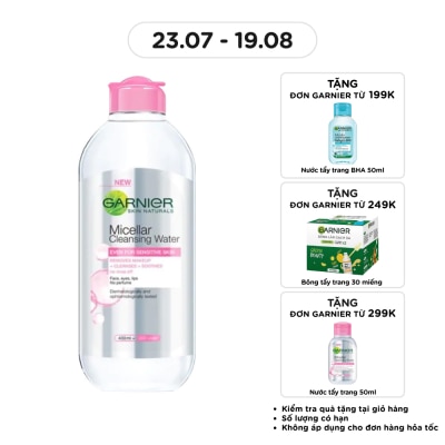 GARNIER - Nước Làm Sạch & Tẩy Trang Garnier Micellar Cleansing Water Cho Da Nhạy Cảm 400ml image