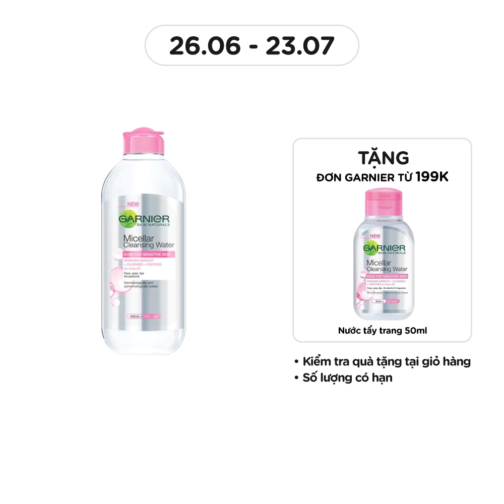 Nước Làm Sạch & Tẩy Trang Garnier Micellar Cleansing Water Cho Da Nhạy Cảm 400ml