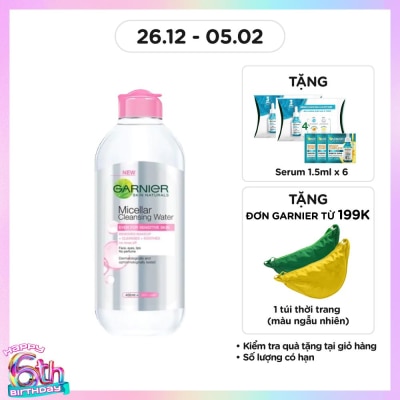 GARNIER Nước Làm Sạch & Tẩy Trang Garnier Micellar Cleansing Water Cho Da Nhạy Cảm 400ml