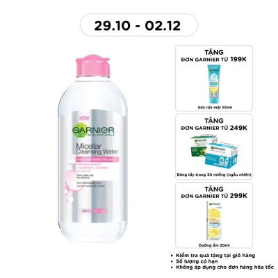GARNIER Nước Làm Sạch & Tẩy Trang Garnier Micellar Cleansing Water Cho Da Nhạy Cảm 400ml image