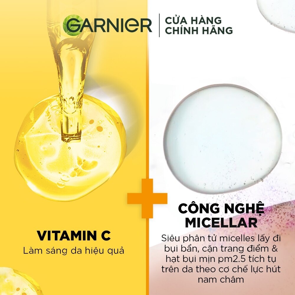 Nước Làm Sạch & Tẩy Trang Garnier Micellar Cleansing Water Vitamin C Sáng Da 400ml