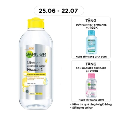 GARNIER - Nước Làm Sạch & Tẩy Trang Garnier Micellar Cleansing Water Vitamin C Sáng Da 400ml