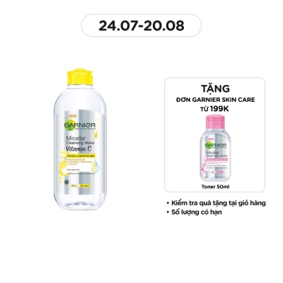 GARNIER Nước Làm Sạch & Tẩy Trang Garnier Micellar Cleansing Water Vitamin C Sáng Da 400ml
