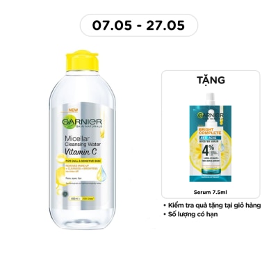 GARNIER - Nước Làm Sạch & Tẩy Trang Garnier Micellar Cleansing Water Vitamin C Sáng Da 400ml