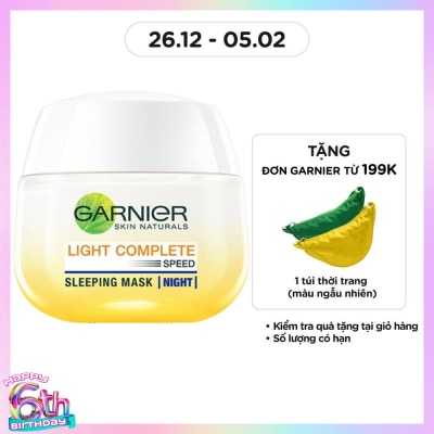 GARNIER Mặt Nạ Ngủ Ban Đêm Garnier Light Complete Yoghurt Sleeping Mask Dưỡng Sáng Da 50ml