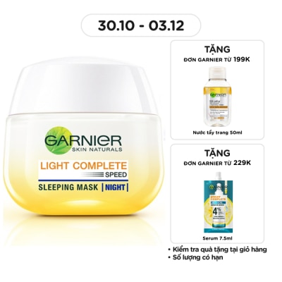 GARNIER Mặt Nạ Ngủ Ban Đêm Garnier Light Complete Yoghurt Sleeping Mask Dưỡng Sáng Da 50ml