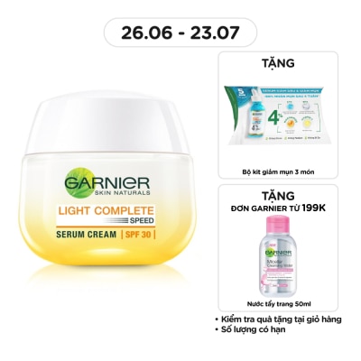 GARNIER Kem Dưỡng Ban Ngày Garnier Light Complete Speed Whitening Serum Cream SPF30 PA+++ 50ml