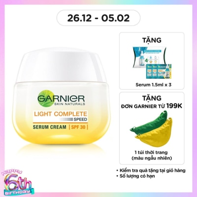 GARNIER Kem Dưỡng Ban Ngày Garnier Light Complete Speed Whitening Serum Cream SPF30 PA+++ 50ml