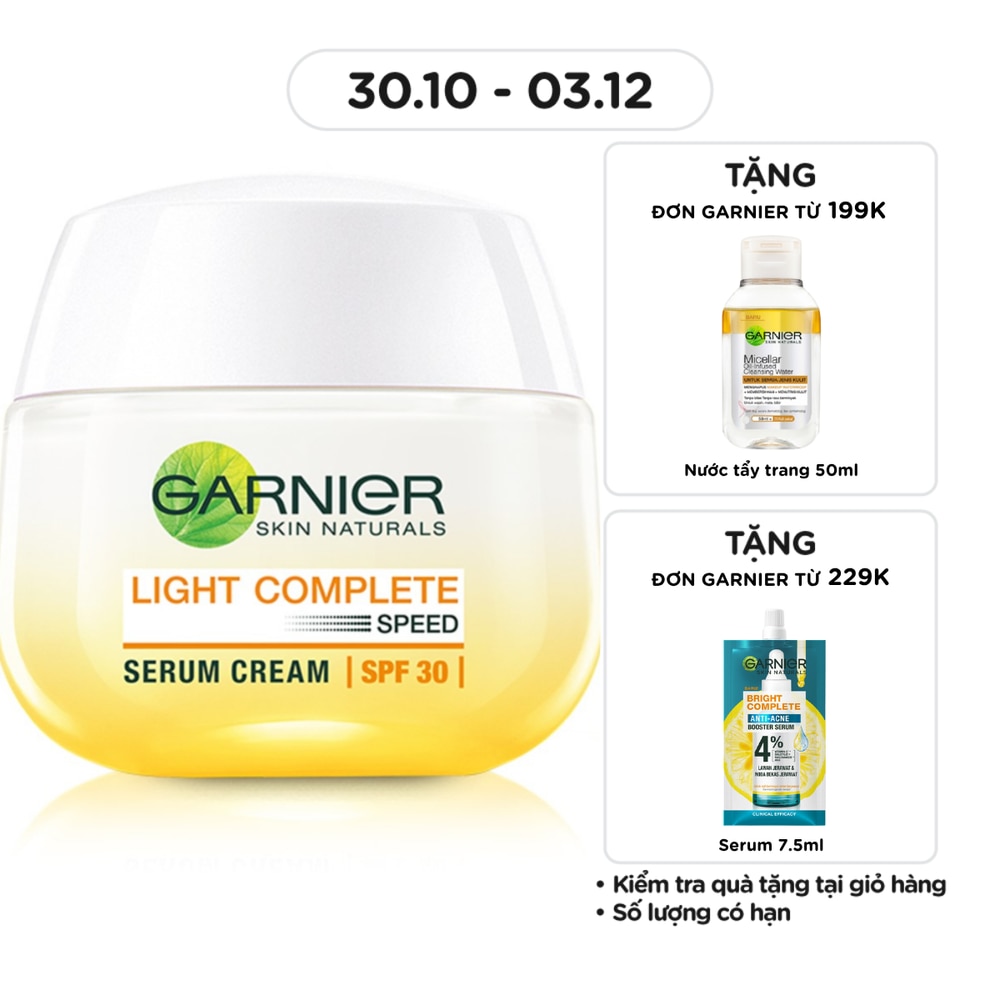 Kem Dưỡng Ban Ngày Garnier Light Complete Speed Whitening Serum Cream SPF30 PA+++ 50ml