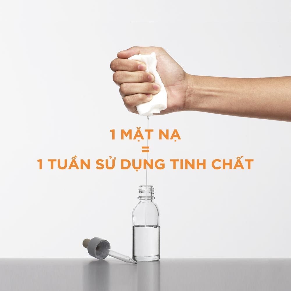 Mặt Nạ Garnier Serum Mask Light Complete White Up Tinh Chất Sữa & Vitamin C Sáng Da 28g