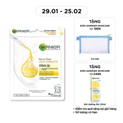 GARNIER Mặt Nạ Garnier Serum Mask Light Complete White Up Tinh Chất Sữa & Vitamin C Sáng Da 28g