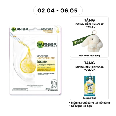 GARNIER - Mặt Nạ Garnier Serum Mask Light Complete White Up Tinh Chất Sữa & Vitamin C Sáng Da 28g