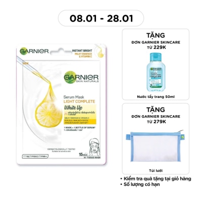 GARNIER Serum Mask Light Complete White Up Milky Essence & Vitamin C 28g
