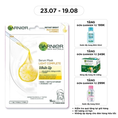 GARNIER - Serum Mask Light Complete White Up Milky Essence & Vitamin C 28g image