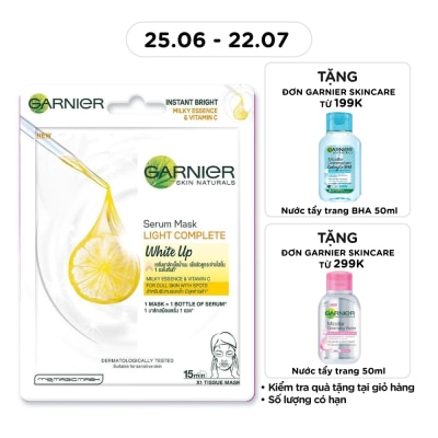 GARNIER - Mặt Nạ Garnier Serum Mask Light Complete White Up Tinh Chất Sữa & Vitamin C Sáng Da 28g