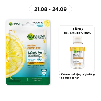 GARNIER Bright Complete Clear Up Anti-Acne Serum Mask 23g