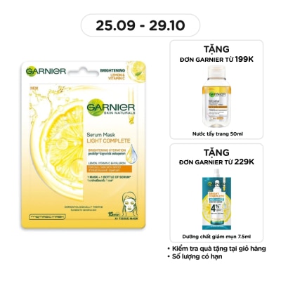 GARNIER Mặt Nạ Garnier Serum Mask Light Complete Brightening Hydration Tinh Chất Chanh Yuzu & Vitamin C 28g