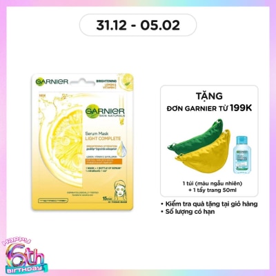 GARNIER Mặt Nạ Garnier Serum Mask Light Complete Brightening Hydration Tinh Chất Chanh Yuzu & Vitamin C 28g