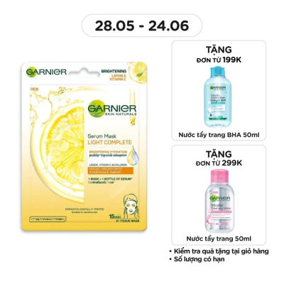 GARNIER - Mặt Nạ Garnier Serum Mask Light Complete Brightening Hydration Tinh Chất Chanh Yuzu & Vitamin C 28g