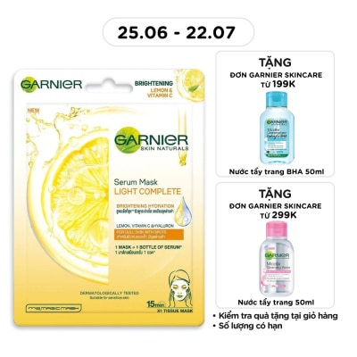 GARNIER - Mặt Nạ Garnier Serum Mask Light Complete Brightening Hydration Tinh Chất Chanh Yuzu & Vitamin C 28g