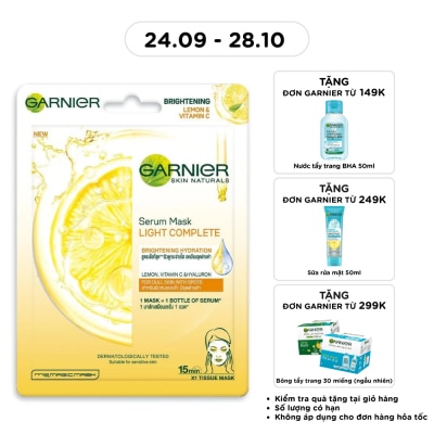 GARNIER Mặt Nạ Garnier Serum Mask Light Complete Brightening Hydration Tinh Chất Chanh Yuzu & Vitamin C 28g image