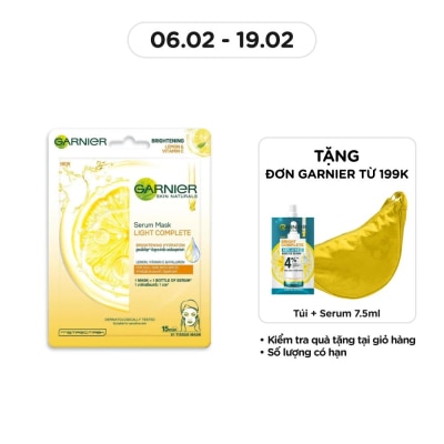 GARNIER Mặt Nạ Garnier Serum Mask Light Complete Brightening Hydration Tinh Chất Chanh Yuzu & Vitamin C 28g