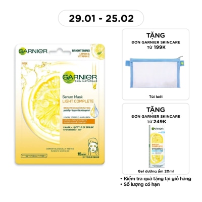 GARNIER Mặt Nạ Garnier Serum Mask Light Complete Brightening Hydration Tinh Chất Chanh Yuzu & Vitamin C 28g