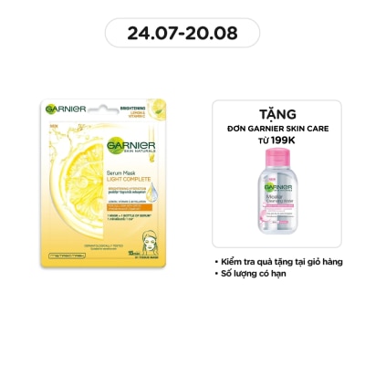 GARNIER Mặt Nạ Garnier Serum Mask Light Complete Brightening Hydration Tinh Chất Chanh Yuzu & Vitamin C 28g