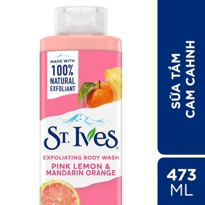 ST.IVES Sữa Tắm Tẩy Tế Bào Da ST. Ives Exfoliating Body Wash Pink Lemon & Madarin Orange Cam Chanh 473ml