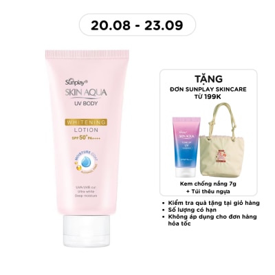 SUNPLAY - Chống Nắng Sunplay Skin Aqua UV Body Whitening Body Lotion Dưỡng Ẩm Trắng Mịn SPF50+ PA++++ 150g image