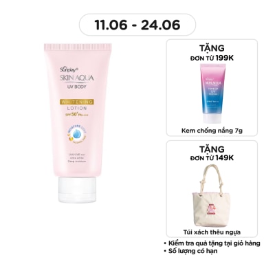 SUNPLAY - Chống Nắng Sunplay Skin Aqua UV Body Whitening Body Lotion Dưỡng Ẩm Trắng Mịn SPF50+ PA++++ 150g