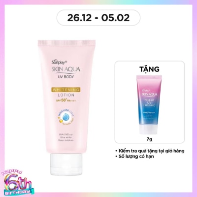 SUNPLAY Chống Nắng Sunplay Skin Aqua UV Body Whitening Body Lotion Dưỡng Ẩm Trắng Mịn SPF50+ PA++++ 150g