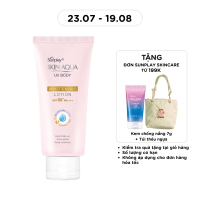 SUNPLAY - Chống Nắng Sunplay Skin Aqua UV Body Whitening Body Lotion Dưỡng Ẩm Trắng Mịn SPF50+ PA++++ 150g image
