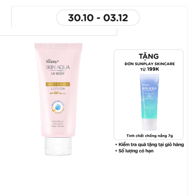 SUNPLAY Chống Nắng Sunplay Skin Aqua UV Body Whitening Body Lotion Dưỡng Ẩm Trắng Mịn SPF50+ PA++++ 150g