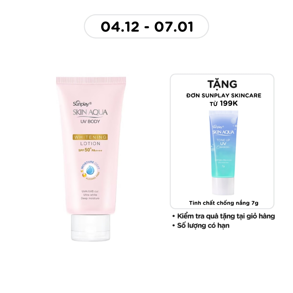Chống Nắng Sunplay Skin Aqua UV Body Whitening Body Lotion Dưỡng Ẩm Trắng Mịn SPF50+ PA++++ 150g