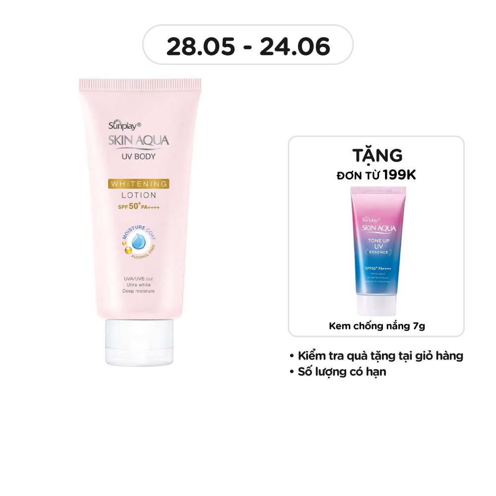 Chống Nắng Sunplay Skin Aqua UV Body Whitening Body Lotion Dưỡng Ẩm Trắng Mịn SPF50+ PA++++ 150g