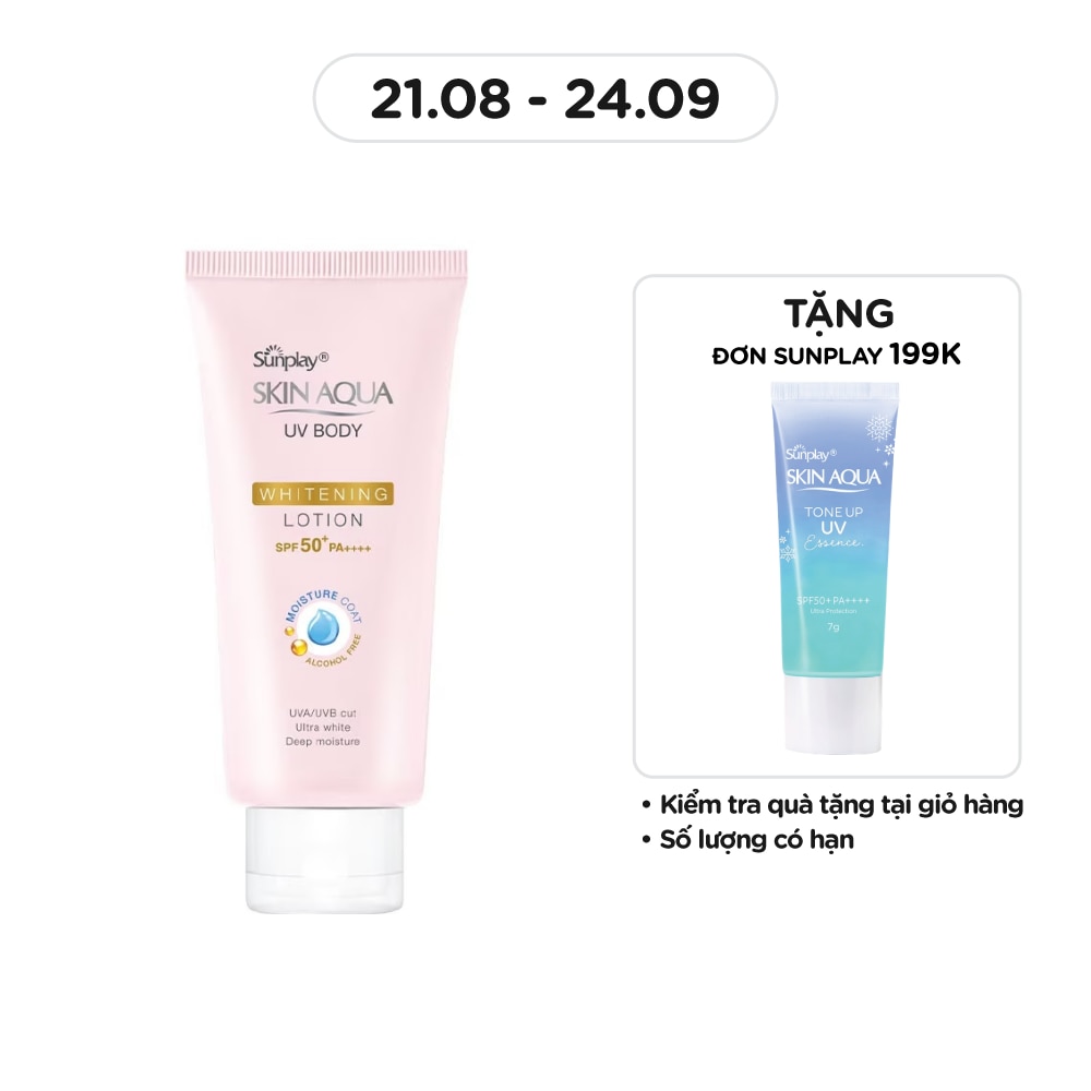 Chống Nắng Sunplay Skin Aqua UV Body Whitening Body Lotion Dưỡng Ẩm Trắng Mịn SPF50+ PA++++ 150g