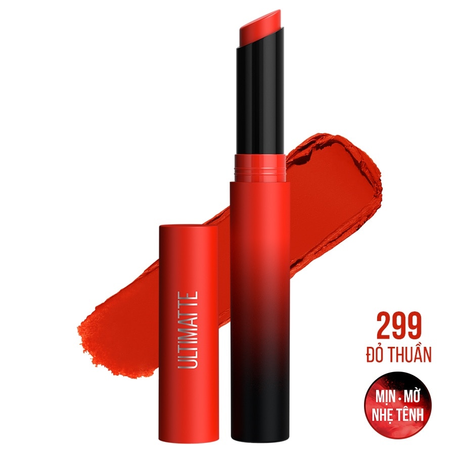 MAYBELLINE NEW YORK Ultimatte By Colorsensational Matte Lipstick 1.7g .#299 More Scarlet