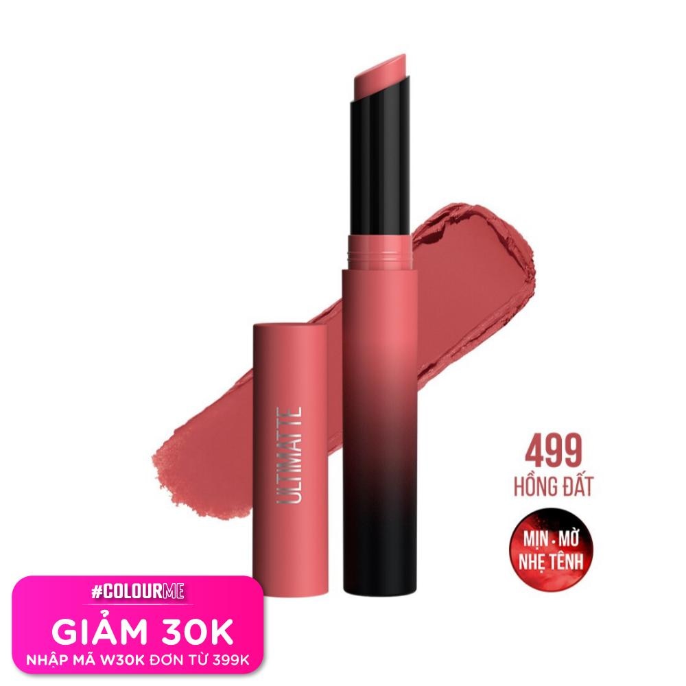 MAYBELLINE NEW YORK Son Thỏi Maybelline New York Color Sensational Ultimatte Lipstick 1.7g.#499 More Blush