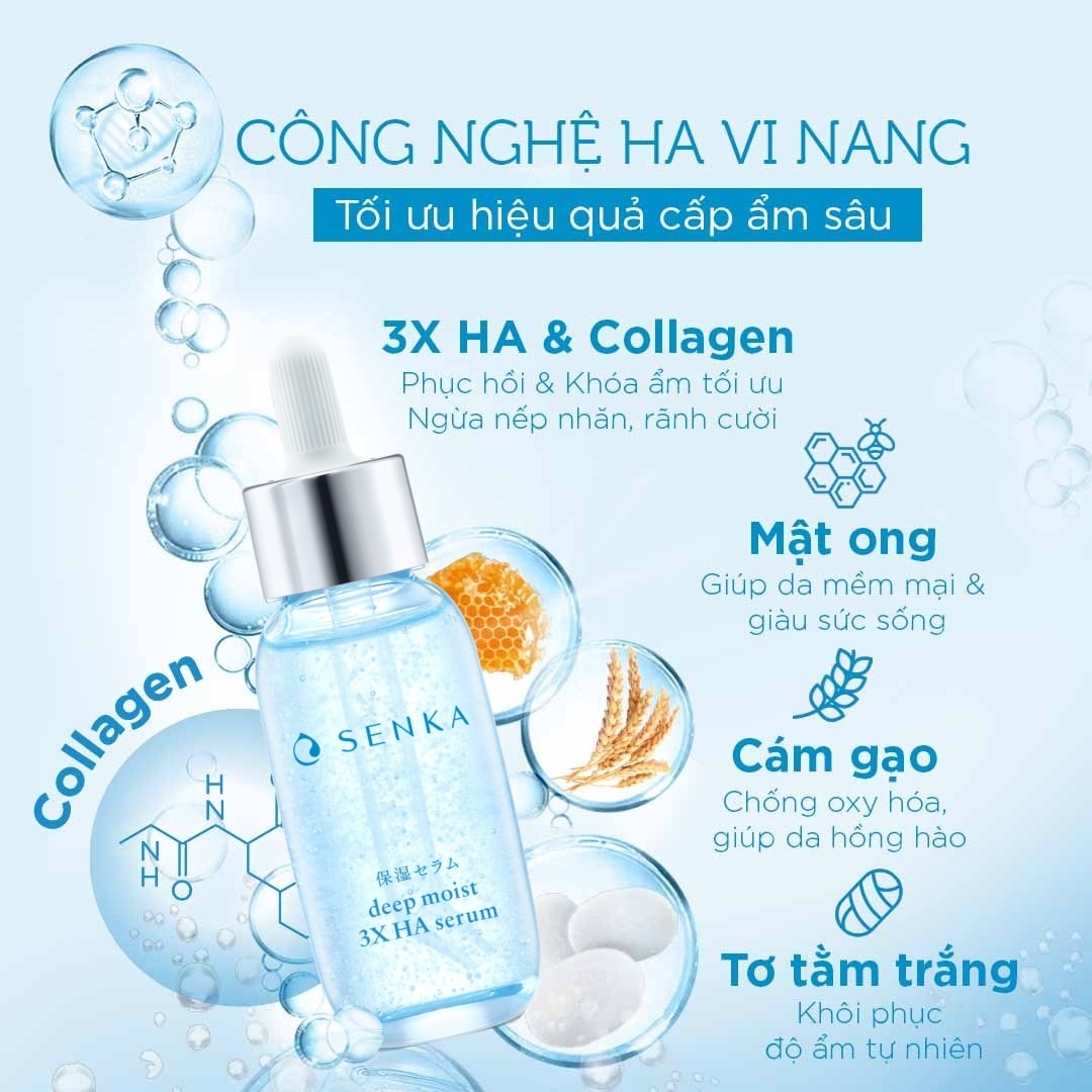 Serum Senka Deep Moist 3X HA Cấp Ẩm Chuyên Sâu & Cải Thiện Nếp Nhăn 30ml