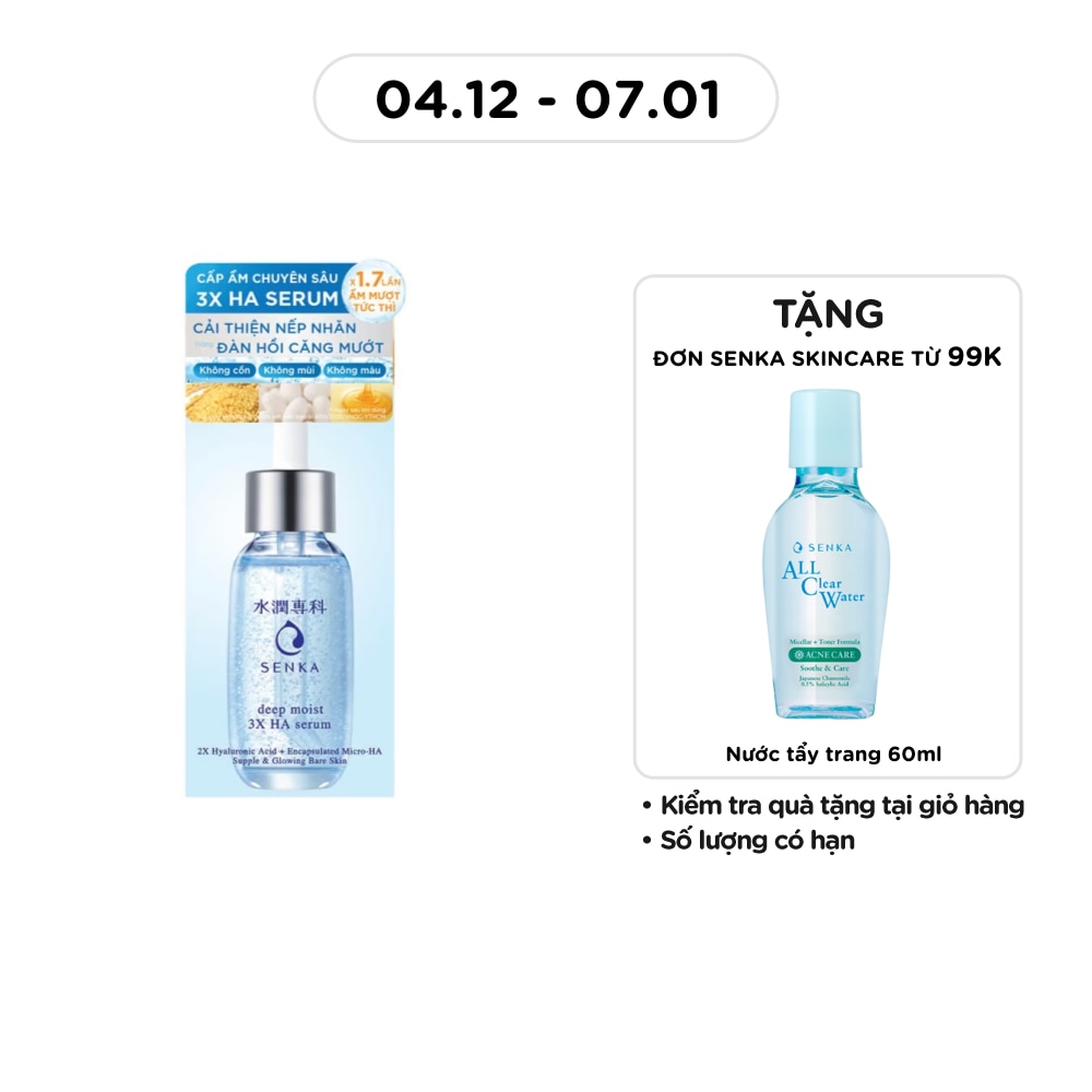 Serum Senka Deep Moist 3X HA Cấp Ẩm Chuyên Sâu & Cải Thiện Nếp Nhăn 30ml