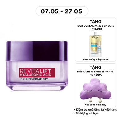 L'OREAL PARIS - Kem Dưỡng Ban Ngày L'Oreal Paris Revitalift Hyaluronic Acid Plumping Cream Day Cấp Ẩm 50ml