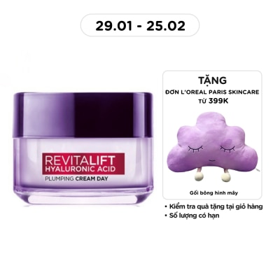 L'OREAL PARIS Kem Dưỡng Ban Ngày L'Oreal Paris Revitalift Hyaluronic Acid Plumping Cream Day Cấp Ẩm 50ml