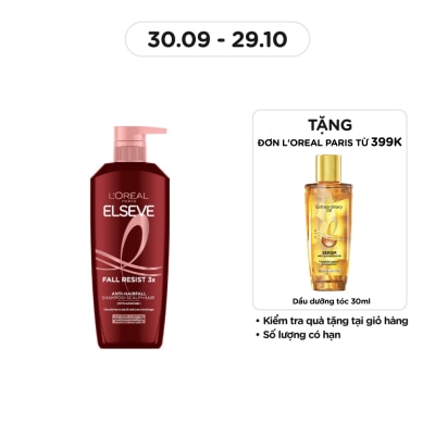 L'OREAL PARIS Dầu Gội L'Oréal Paris Elseve Fall Resist 3x Anti-Hairfall Giảm Gãy Rụng Tóc 620ml