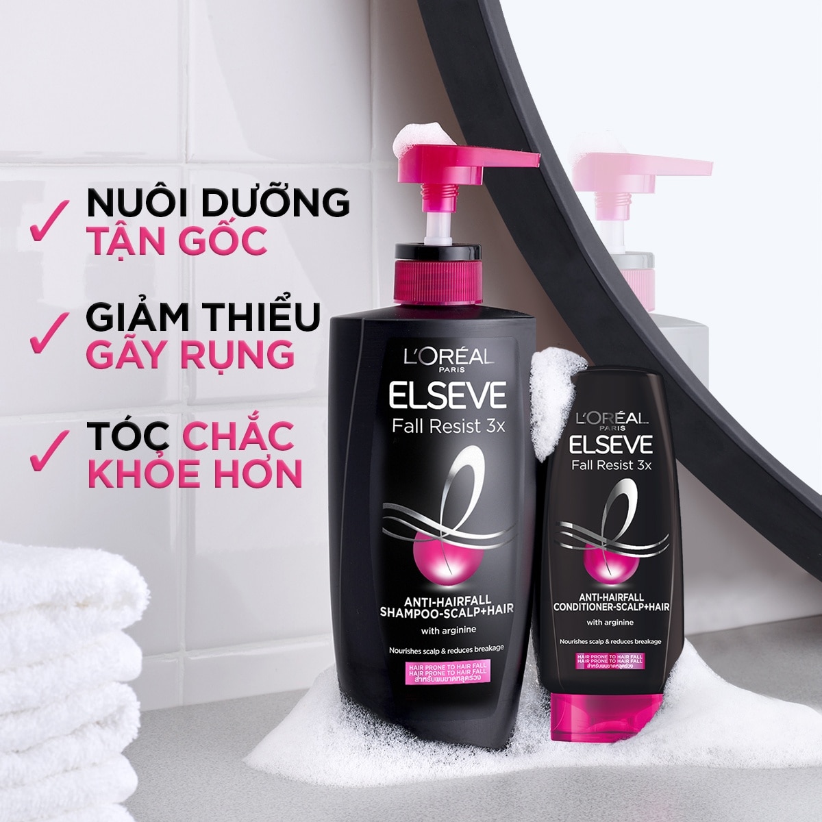 Dầu Gội L'Oréal Paris Elseve Fall Resist 3x Anti-Hairfall Giảm Gãy Rụng Tóc 620ml