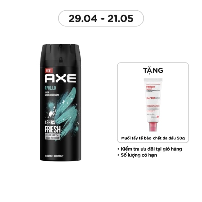 AXE Xịt Ngăn Mùi Toàn Thân Axe Apollo Hương Cây Xô Thơm và Gỗ Đàn Hương135ml