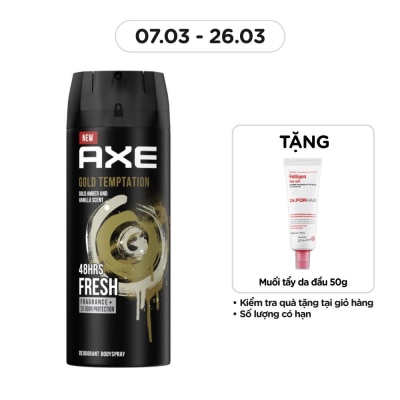 AXE Xịt Khử Mùi Axe Gold Temptation Hương Hổ Phách và Vanilla Trầm Ngọt 135ml