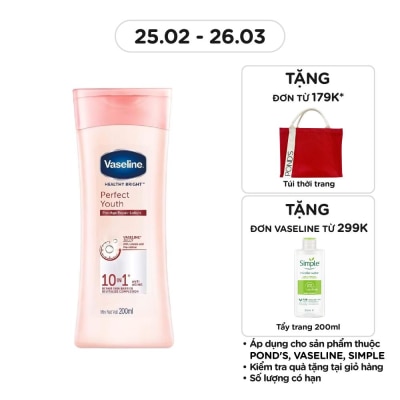 VASELINE Sữa Dưỡng Thể Vaseline Perfect Youth Anti-Aging Ngừa Lão Hóa 200ml